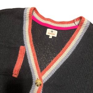 SUNDRY‎ Women's Black Merino Wool Cashmere Blend Cardigan Sweater Size 3